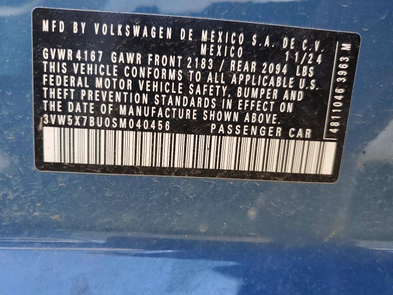 Продаж на аукціоні авто 2025 Volkswagen Jetta, vin: 3VW5X7BU0SM040456, номер лоту: 55621856