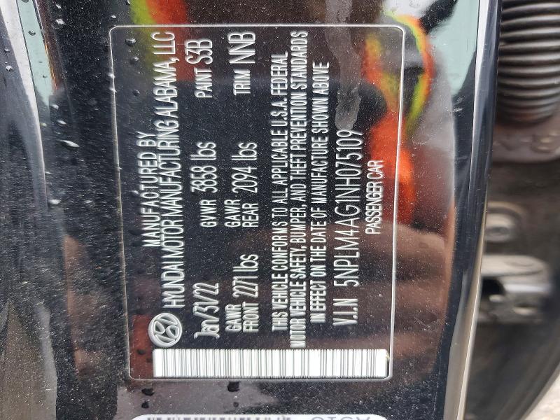 Продажа на аукционе авто 2022 Hyundai Elantra, vin: 5NPLM4AG1NH075109, номер лота: 59144276