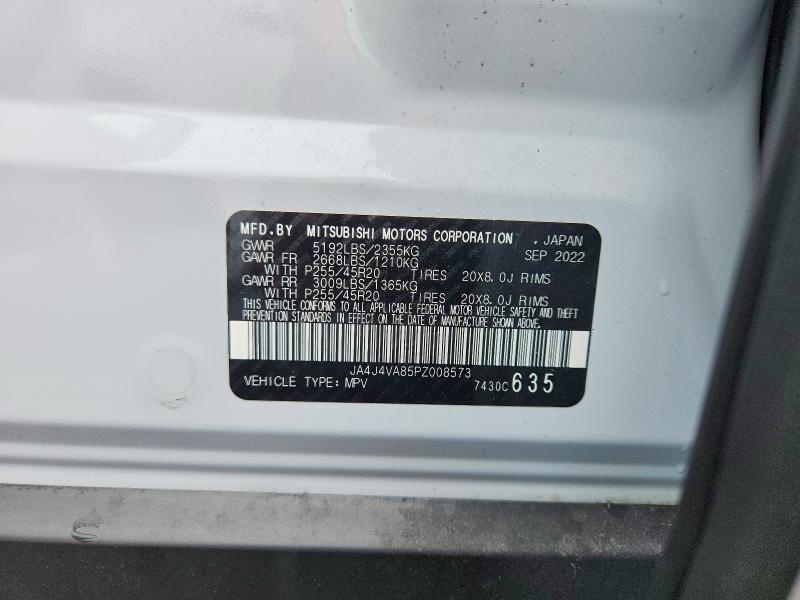 58070406 :رقم المزاد ، JA4J4VA85PZ008573 vin ، 2023 Mitsubishi Outlander مزاد بيع