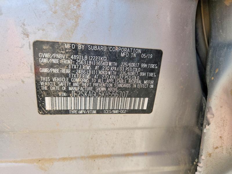 Продажа на аукционе авто 2019 Subaru Forester, vin: JF2SKAGC5KH556707, номер лота: 55958096