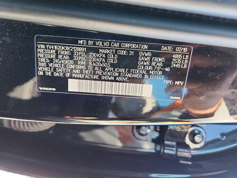 Aukcja sprzedaży 2019 Volvo Xc40, vin: YV4162UKXK2128891, numer aukcji: 58715766