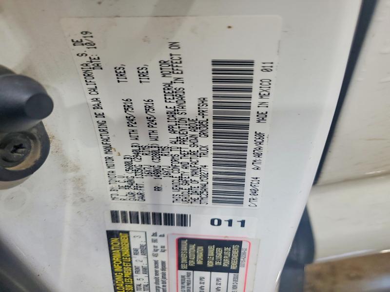 2020 Toyota Tacoma მანქანა იყიდება აუქციონზე, vin: 3TMCZ5AN4LM302774, აუქციონის ნომერი: 57081906