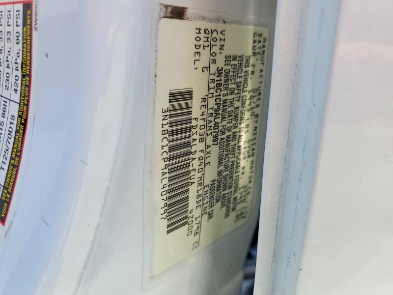 55980716 :رقم المزاد ، 3N1BC1CP9AL407997 vin ، 2010 Nissan Versa مزاد بيع