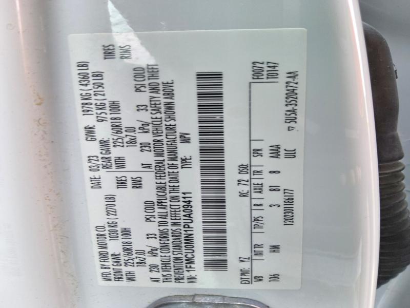 Aukcja sprzedaży 2023 Ford Escape, vin: 1FMCU0MN1PUA09411, numer aukcji: 57705766