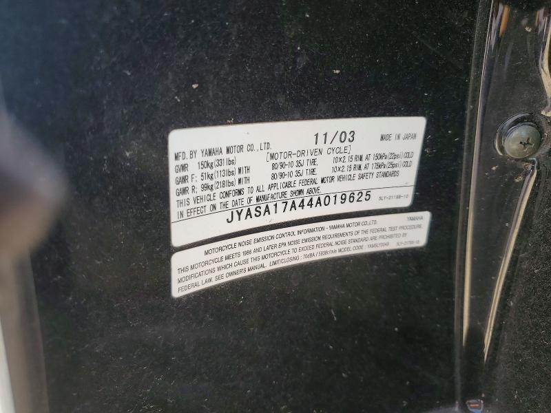 55899696 :رقم المزاد ، JYASA17A44A019625 vin ، 2004 Yamaha Yj50 مزاد بيع