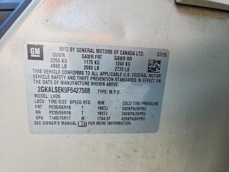 58087416 :رقم المزاد ، 2GKALSEK9F6427568 vin ، 2015 Gmc Terrain مزاد بيع