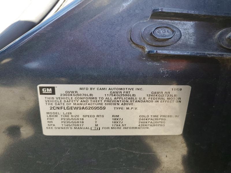 Aukcja sprzedaży 2010 Chevrolet Equinox, vin: 2CNFLGEW9A6269559, numer aukcji: 56996146