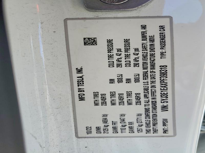 2023 Tesla Model 3 მანქანა იყიდება აუქციონზე, vin: 5YJ3E1EAXPF398318, აუქციონის ნომერი: 59632716