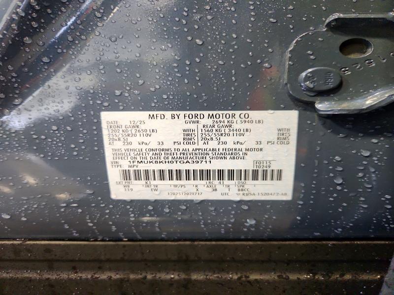 55398876 :رقم المزاد ، 1FMUK8KH0TGA39711 vin ، 2026 Ford Explorer مزاد بيع