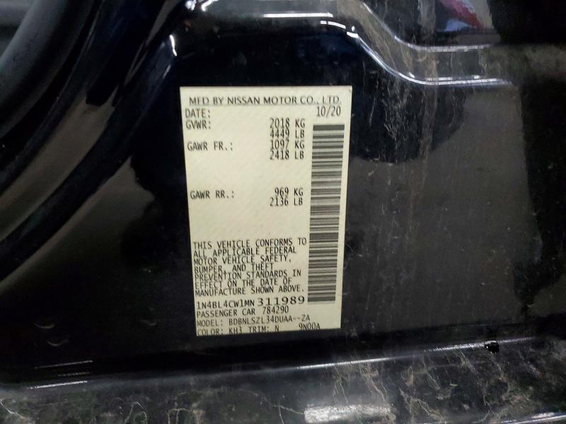 Продажа на аукционе авто 2021 Nissan Altima, vin: 1N4BL4CW1MN311989, номер лота: 57438056