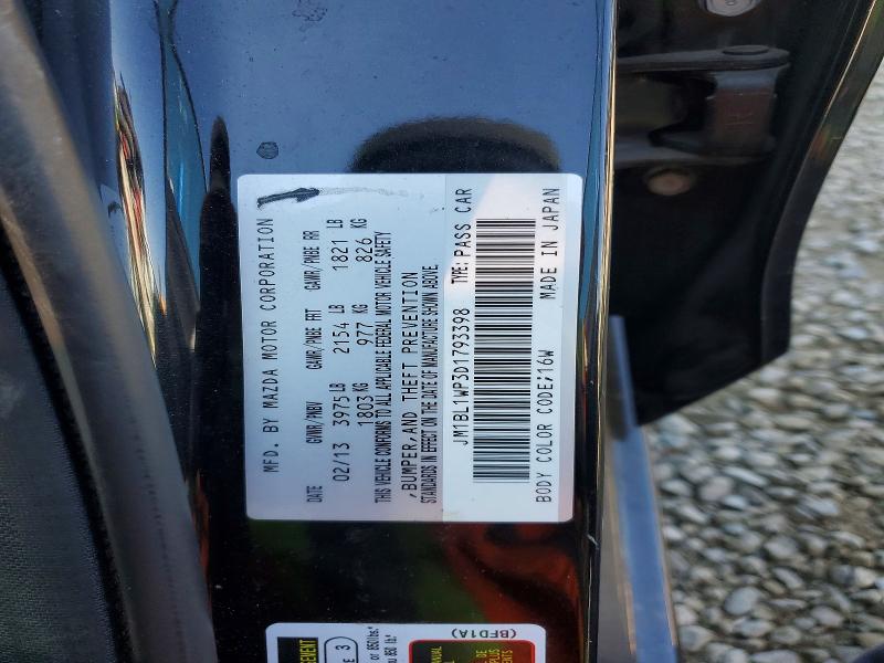 Aukcja sprzedaży 2013 Mazda 3, vin: JM1BL1WP3D1793398, numer aukcji: 55644426
