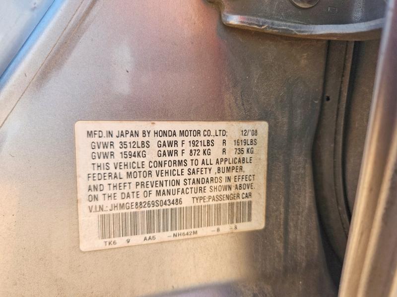 Продаж на аукціоні авто 2009 Honda Fit, vin: JHMGE88269S043486, номер лоту: 57660786