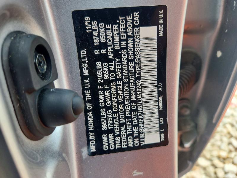 57324816 :رقم المزاد ، SHHFK7H87LU410242 vin ، 2020 Honda Civic مزاد بيع