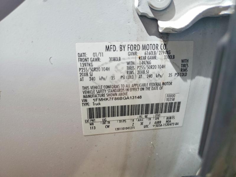 Продажа на аукционе авто 2011 Ford Explorer, vin: 1FMHK7F86BGA13148, номер лота: 55699706