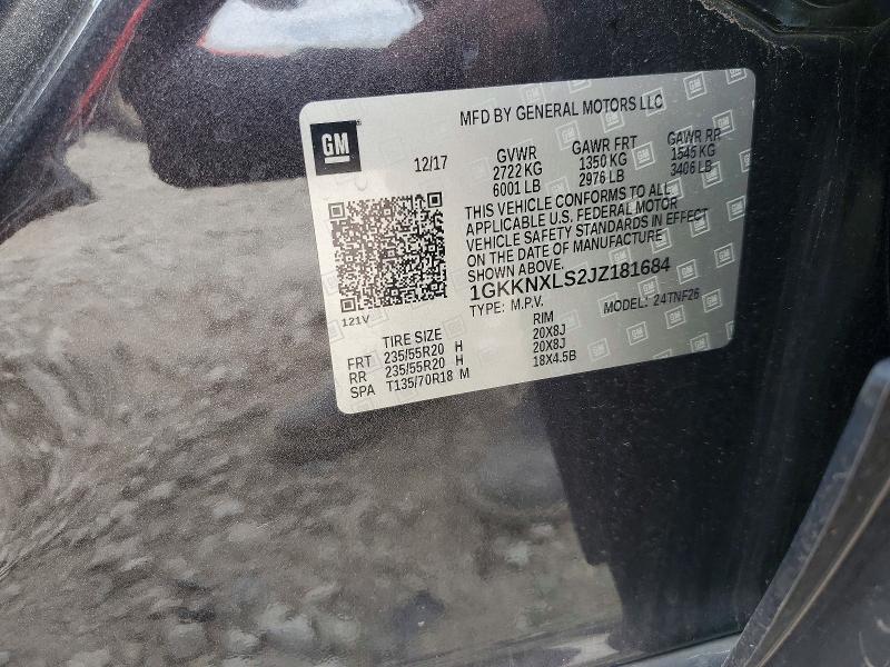 Aukcja sprzedaży 2018 Gmc Acadia, vin: 1GKKNXLS2JZ181684, numer aukcji: 55070996