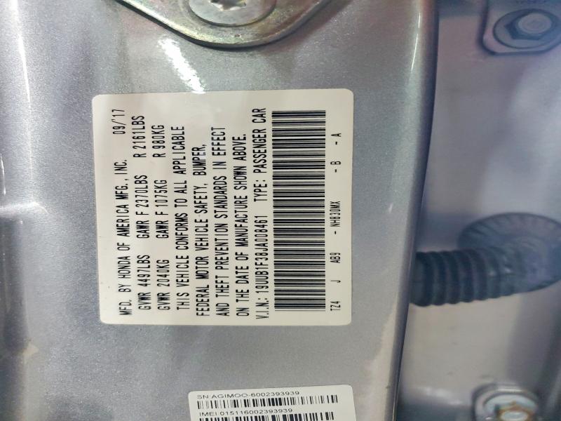 57223616 :رقم المزاد ، 19UUB1F38JA008461 vin ، 2018 Acura Tlx مزاد بيع