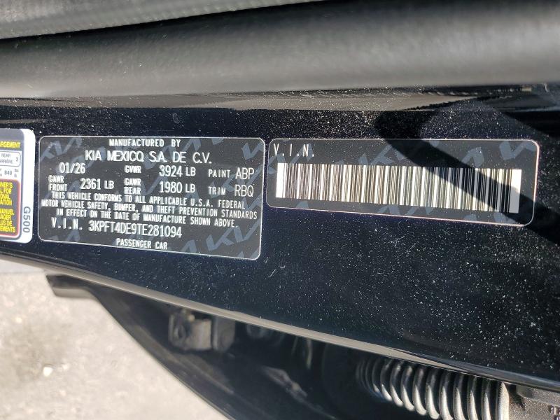 2026 Kia K4 მანქანა იყიდება აუქციონზე, vin: 3KPFT4DE9TE281094, აუქციონის ნომერი: 85976925