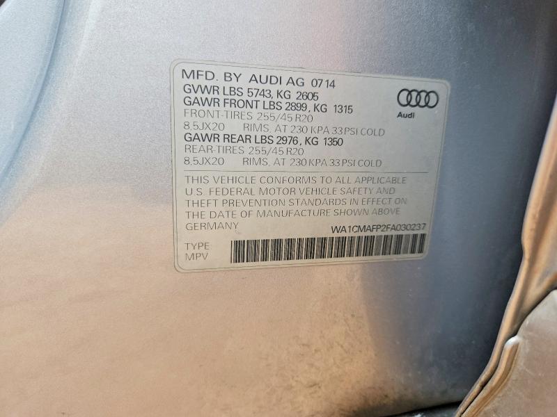 56762726 :رقم المزاد ، WA1CMAFP2FA030237 vin ، 2015 Audi Q5 مزاد بيع