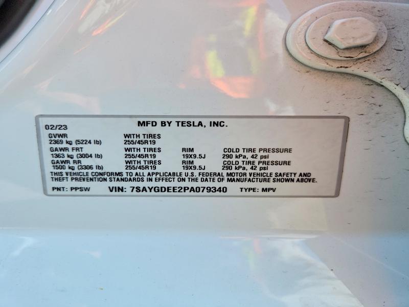 58273626 :رقم المزاد ، 7SAYGDEE2PA079340 vin ، 2023 Tesla Model Y مزاد بيع