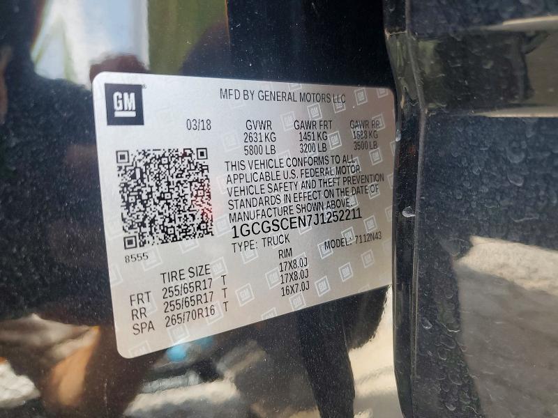 2018 Chevrolet Colorado მანქანა იყიდება აუქციონზე, vin: 1GCGSCEN7J1252211, აუქციონის ნომერი: 59138286