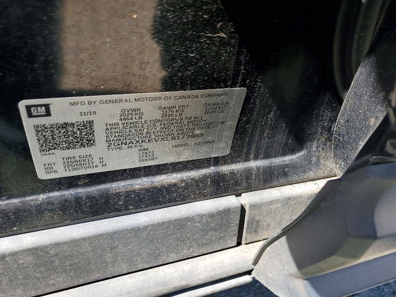 Продаж на аукціоні авто 2020 Chevrolet Equinox, vin: 2GNAXKEVXL6173883, номер лоту: 56352096