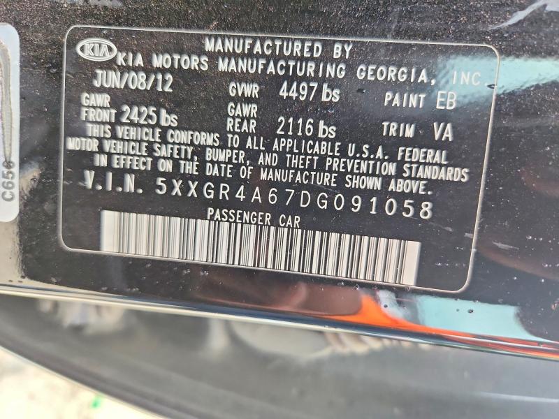 57235886 :رقم المزاد ، 5XXGR4A67DG091058 vin ، 2013 Kia Optima مزاد بيع