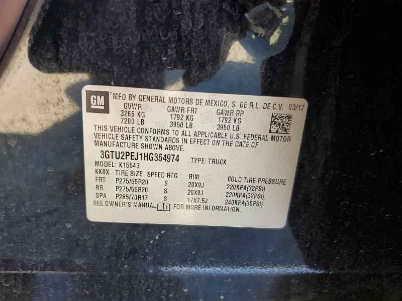 55775536 :رقم المزاد ، 3GTU2PEJ1HG364974 vin ، 2017 Gmc Sierra مزاد بيع
