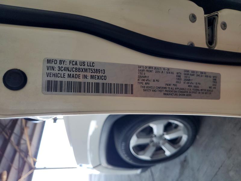 Продажа на аукционе авто 2021 Jeep Compass, vin: 3C4NJCBBXMT538913, номер лота: 57434256