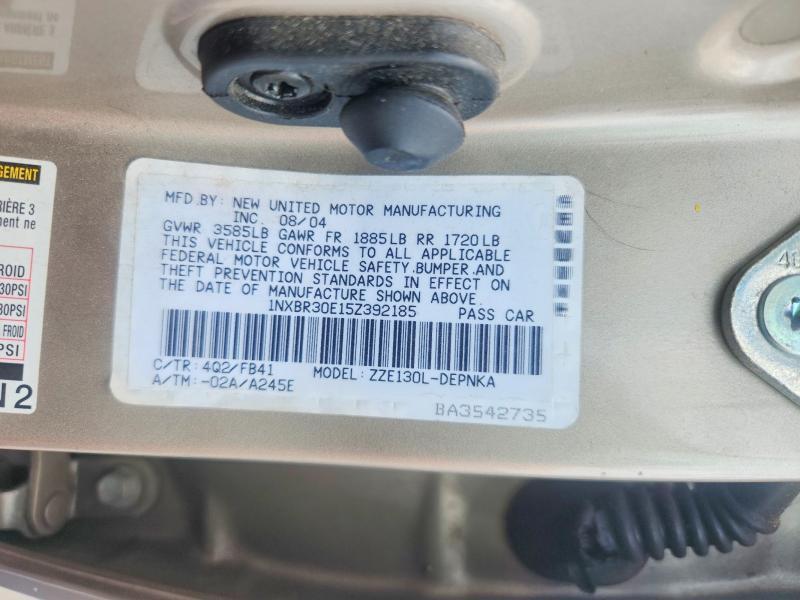 56356476 :رقم المزاد ، 1NXBR30E15Z392185 vin ، 2005 Toyota Corolla مزاد بيع