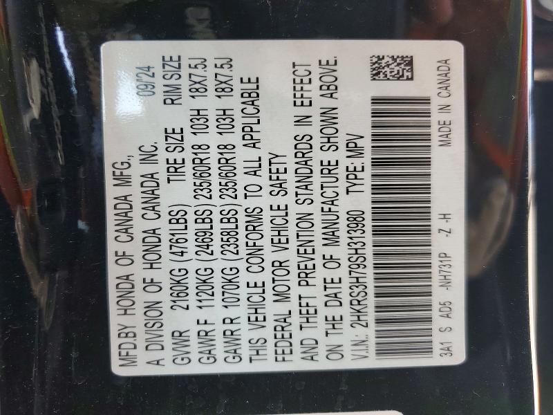 Aukcja sprzedaży 2025 Honda Cr-v, vin: 2HKRS3H79SH313980, numer aukcji: 58722116