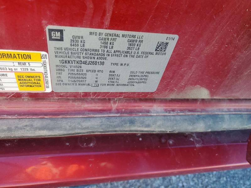 Aukcja sprzedaży 2014 Gmc Acadia, vin: 1GKKVTKD4EJ260130, numer aukcji: 55603596