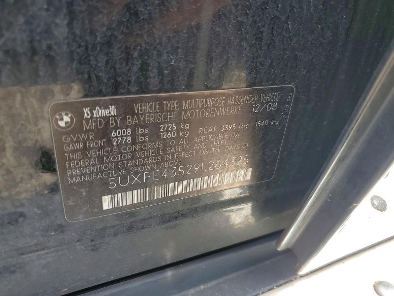 2009 Bmw X5 მანქანა იყიდება აუქციონზე, vin: 5UXFE43529L264325, აუქციონის ნომერი: 56414566