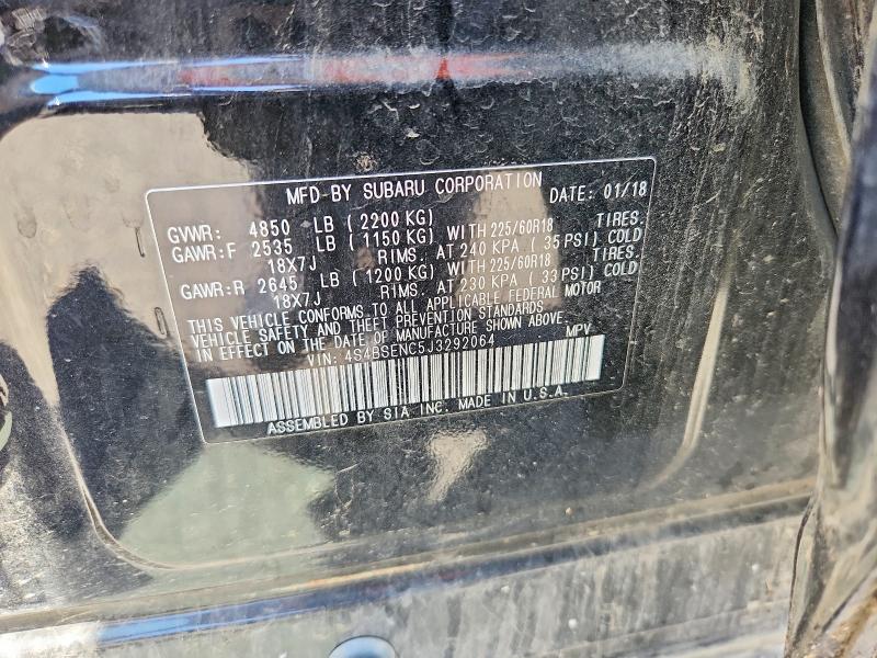 2018 Subaru Outback მანქანა იყიდება აუქციონზე, vin: 4S4BSENC5J3292064, აუქციონის ნომერი: 58505396