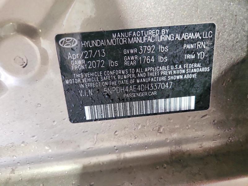 Продаж на аукціоні авто 2013 Hyundai Elantra, vin: 5NPDH4AE4DH337047, номер лоту: 55464746