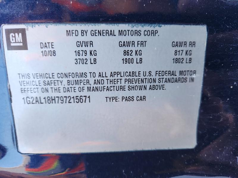 Aukcja sprzedaży 2009 Pontiac G5, vin: 1G2AL18H797215671, numer aukcji: 56519386