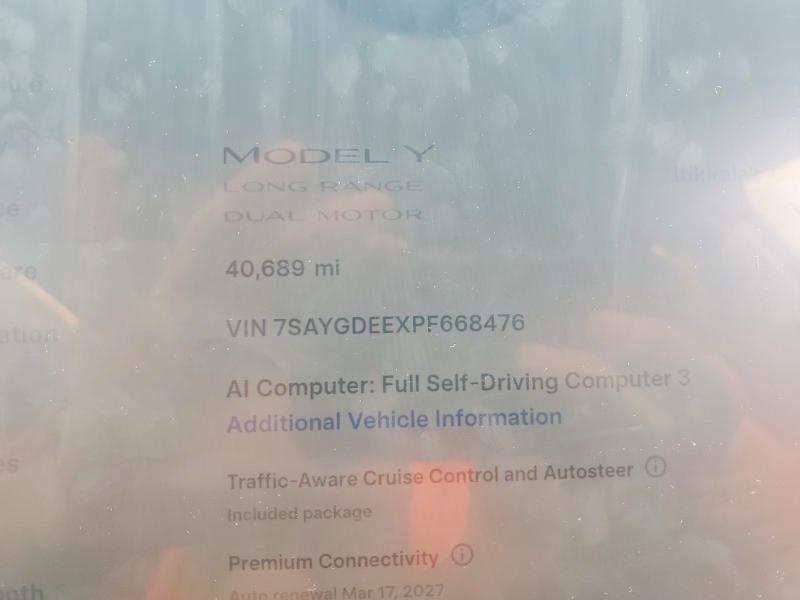 Продаж на аукціоні авто 2023 Tesla Model Y, vin: 7SAYGDEEXPF668476, номер лоту: 58179126