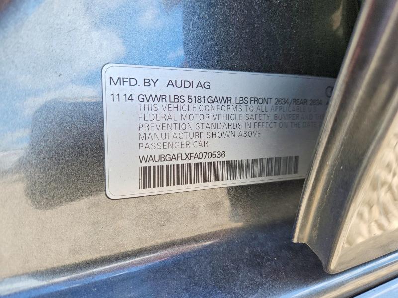57957626 :رقم المزاد ، WAUBGAFLXFA070536 vin ، 2015 Audi S4 مزاد بيع