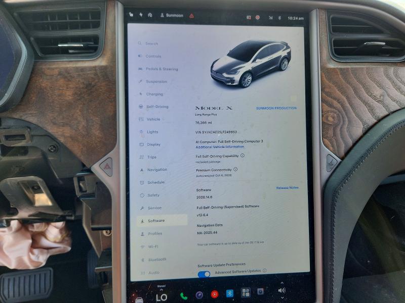 Продаж на аукціоні авто 2020 Tesla Model X, vin: 5YJXCAE21LF249953, номер лоту: 57692036