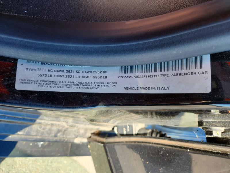 2015 Maserati Ghibli მანქანა იყიდება აუქციონზე, vin: ZAM57XSA3F1162137, აუქციონის ნომერი: 55743866