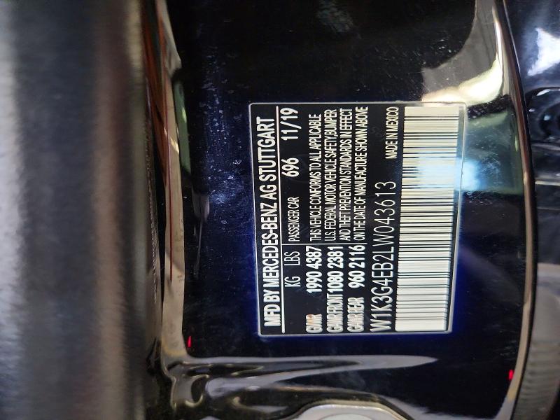 58307166 :رقم المزاد ، W1K3G4EB2LW043613 vin ، 2020 Mercedes-benz A مزاد بيع