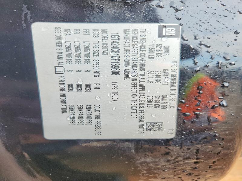 55833446 :رقم المزاد ، 1GT424C81CF139608 vin ، 2012 Gmc Sierra مزاد بيع