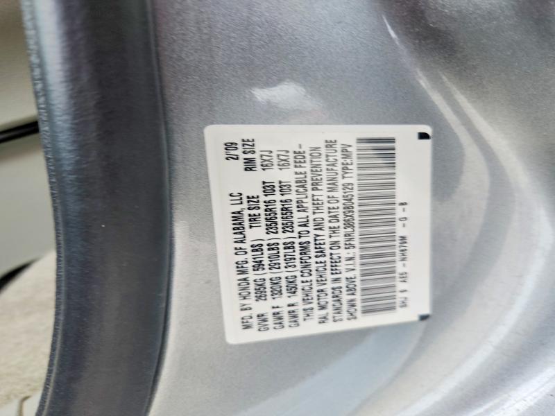 2009 Honda Odyssey მანქანა იყიდება აუქციონზე, vin: 5FNRL386X9B045129, აუქციონის ნომერი: 55023946
