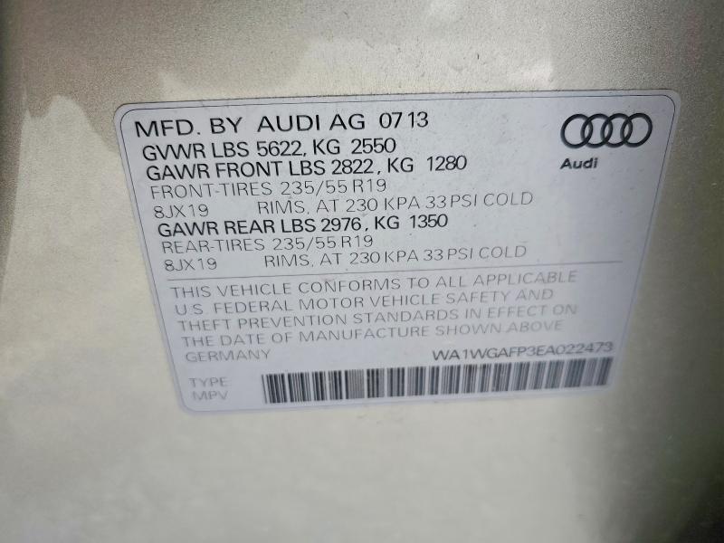 Aukcja sprzedaży 2014 Audi Q5, vin: WA1WGAFP3EA022473, numer aukcji: 56751666