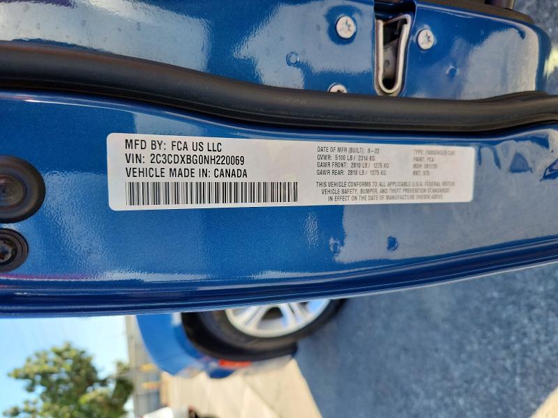 Продаж на аукціоні авто 2022 Dodge Charger, vin: 2C3CDXBG0NH220069, номер лоту: 57574336