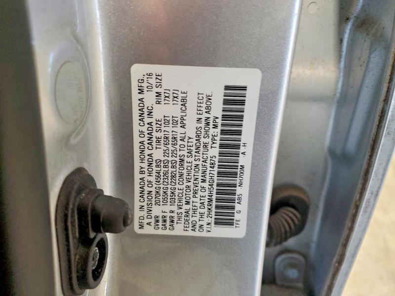 Aukcja sprzedaży 2016 Honda Cr-v, vin: 2HKRM4H54GH714875, numer aukcji: 56861966