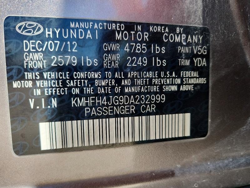 Продаж на аукціоні авто 2013 Hyundai Azera, vin: KMHFH4JG9DA232999, номер лоту: 56462276