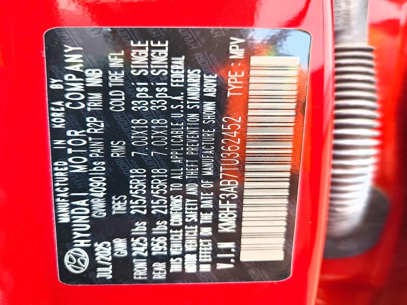 2026 Hyundai Kona მანქანა იყიდება აუქციონზე, vin: KM8HF3AB7TU362452, აუქციონის ნომერი: 55779886