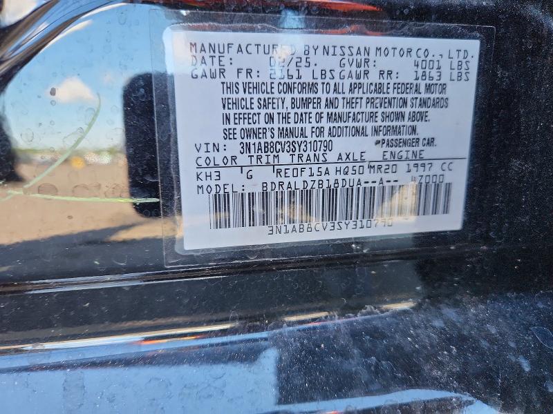 55949626 :رقم المزاد ، 3N1AB8CV3SY310790 vin ، 2025 Nissan Sentra مزاد بيع