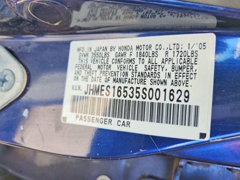Aukcja sprzedaży 2005 Honda Civic, vin: JHMES16535S001629, numer aukcji: 57206036