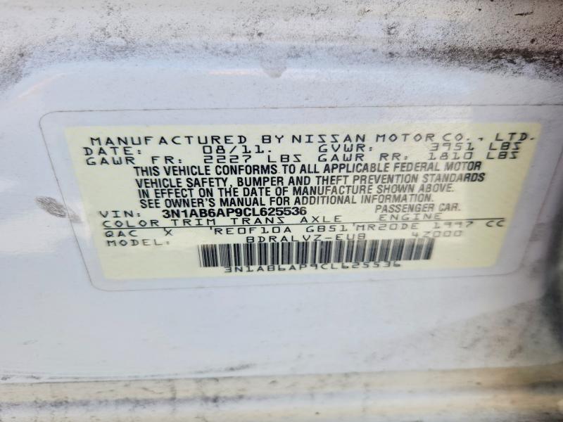 Продаж на аукціоні авто 2012 Nissan Sentra, vin: 3N1AB6AP9CL625536, номер лоту: 57086556